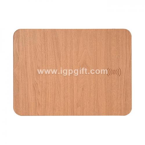 Wooden pattern wireless charger mouse pad