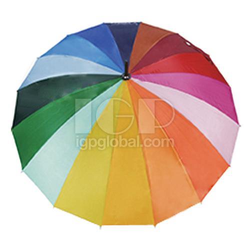 16-bone Rainbow Elargol Inner Straight Rod Umbrella