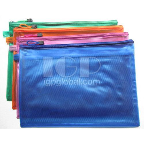 PVC透明磨砂拉链文件袋
