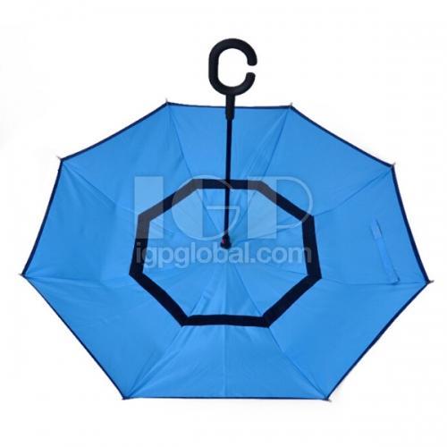 C型柄网纱反向伞